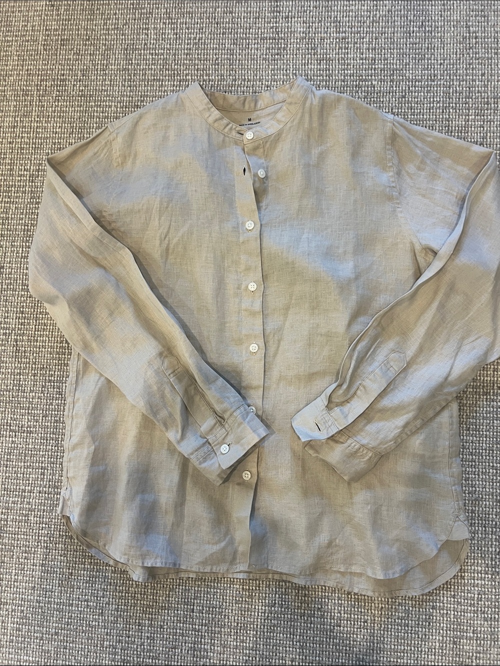 Muji beige/tan blouse button down front ne er worn size M